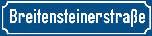 Straßenschild Breitensteinerstraße