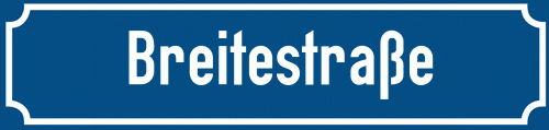 Straßenschild Breitestraße zum kostenlosen Download