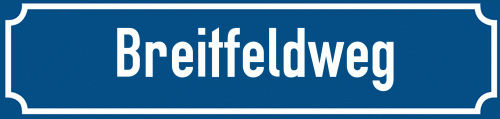 Straßenschild Breitfeldweg zum kostenlosen Download