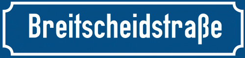 Straßenschild Breitscheidstraße zum kostenlosen Download