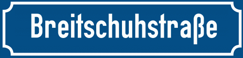 Straßenschild Breitschuhstraße zum kostenlosen Download
