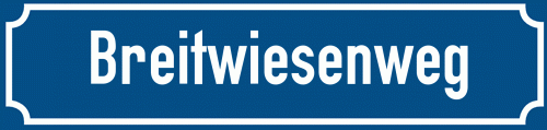 Straßenschild Breitwiesenweg