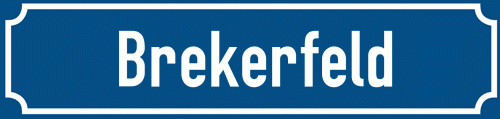 Straßenschild Brekerfeld