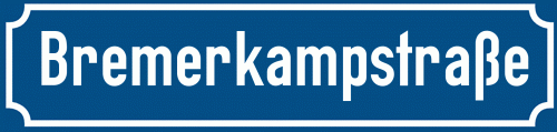 Straßenschild Bremerkampstraße