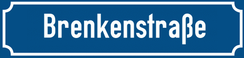 Straßenschild Brenkenstraße