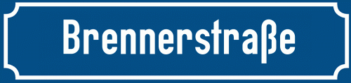 Straßenschild Brennerstraße zum kostenlosen Download