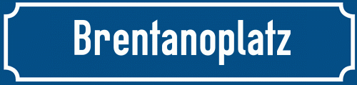 Straßenschild Brentanoplatz zum kostenlosen Download