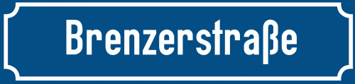 Straßenschild Brenzerstraße zum kostenlosen Download