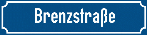 Straßenschild Brenzstraße zum kostenlosen Download