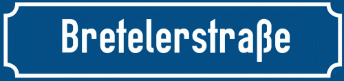 Straßenschild Bretelerstraße
