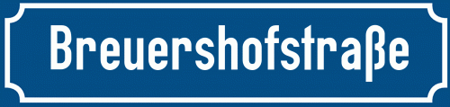 Straßenschild Breuershofstraße