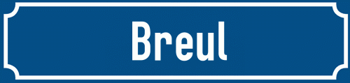 Straßenschild Breul