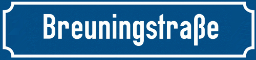 Straßenschild Breuningstraße zum kostenlosen Download