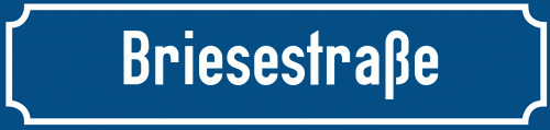 Straßenschild Briesestraße zum kostenlosen Download