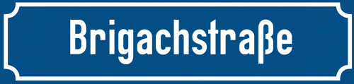 Straßenschild Brigachstraße zum kostenlosen Download