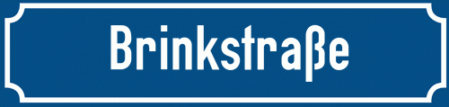 Straßenschild Brinkstraße zum kostenlosen Download