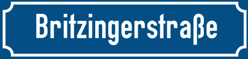 Straßenschild Britzingerstraße