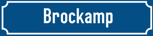 Straßenschild Brockamp