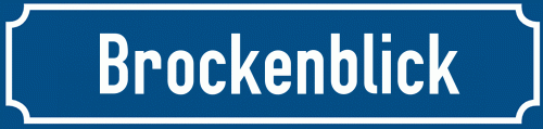 Straßenschild Brockenblick