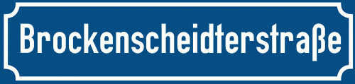 Straßenschild Brockenscheidterstraße zum kostenlosen Download