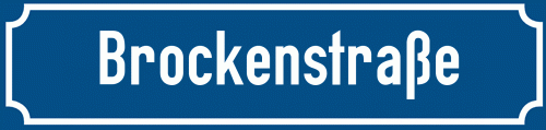 Straßenschild Brockenstraße zum kostenlosen Download