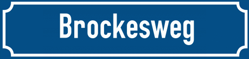 Straßenschild Brockesweg