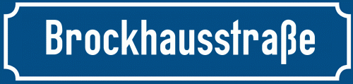 Straßenschild Brockhausstraße zum kostenlosen Download