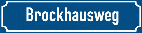 Straßenschild Brockhausweg zum kostenlosen Download