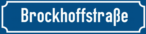 Straßenschild Brockhoffstraße zum kostenlosen Download
