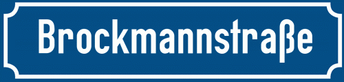 Straßenschild Brockmannstraße