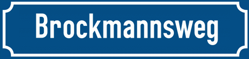 Straßenschild Brockmannsweg