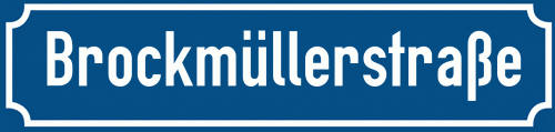 Straßenschild Brockmüllerstraße zum kostenlosen Download