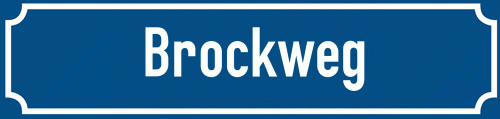 Straßenschild Brockweg zum kostenlosen Download