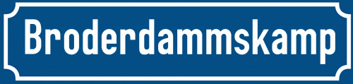 Straßenschild Broderdammskamp