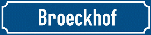 Straßenschild Broeckhof zum kostenlosen Download