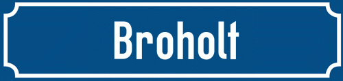 Straßenschild Broholt