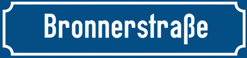 Straßenschild Bronnerstraße zum kostenlosen Download