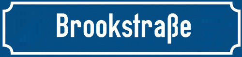 Straßenschild Brookstraße zum kostenlosen Download