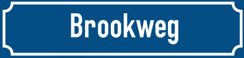Straßenschild Brookweg zum kostenlosen Download