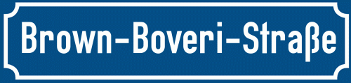 Straßenschild Brown-Boveri-Straße