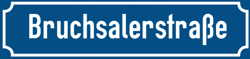 Straßenschild Bruchsalerstraße zum kostenlosen Download
