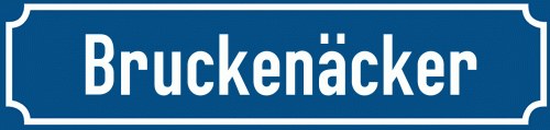 Straßenschild Bruckenäcker
