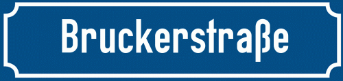 Straßenschild Bruckerstraße zum kostenlosen Download