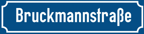 Straßenschild Bruckmannstraße zum kostenlosen Download