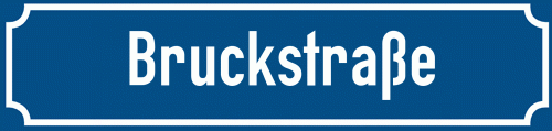 Straßenschild Bruckstraße zum kostenlosen Download