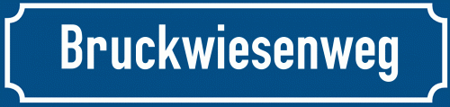 Straßenschild Bruckwiesenweg zum kostenlosen Download