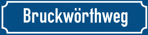 Straßenschild Bruckwörthweg
