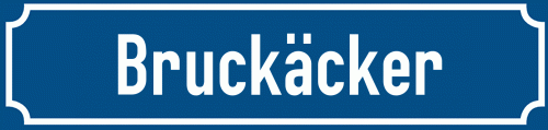 Straßenschild Bruckäcker zum kostenlosen Download