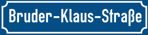 Straßenschild Bruder-Klaus-Straße