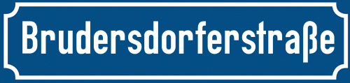 Straßenschild Brudersdorferstraße zum kostenlosen Download